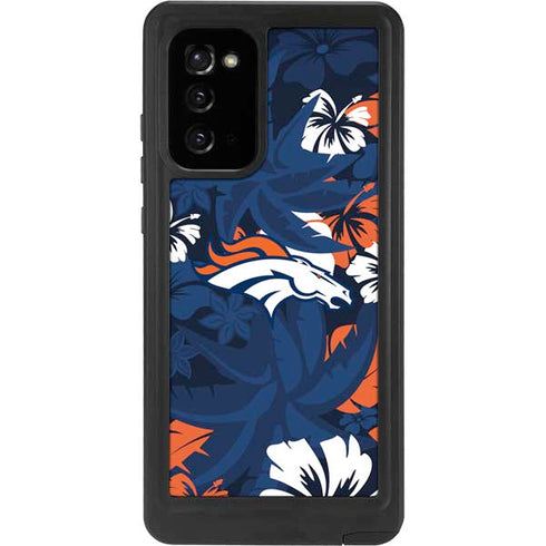 NFL Denver Broncos Tropical Print Galaxy Note20 5G Waterproof Case
