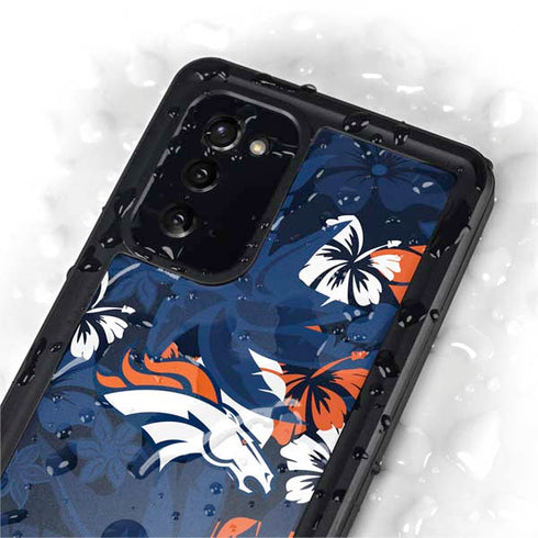 NFL Denver Broncos Tropical Print Galaxy Note20 5G Waterproof Case