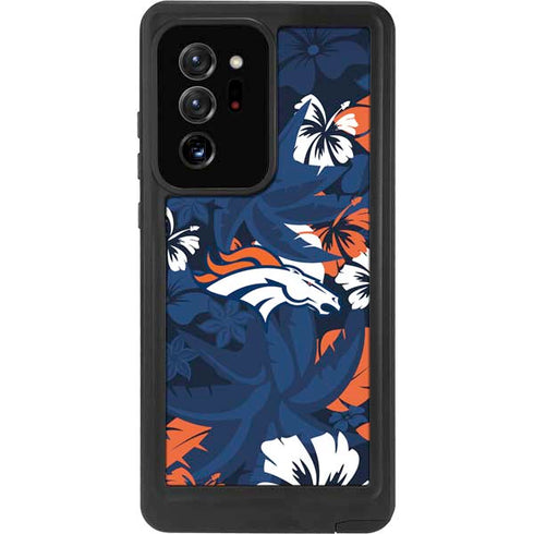 NFL Denver Broncos Tropical Print Galaxy Note20 Ultra 5G Waterproof Case