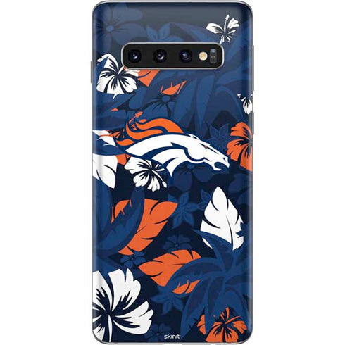NFL Denver Broncos Tropical Print Galaxy S10 Skin