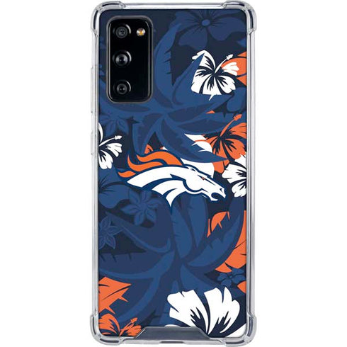 NFL Denver Broncos Tropical Print Galaxy S20 FE Clear Case