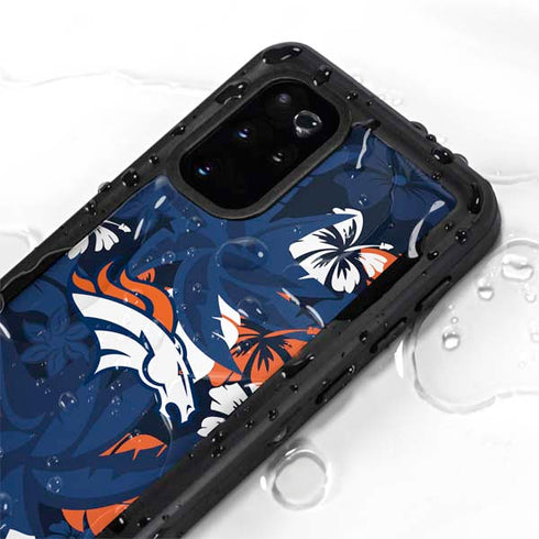 NFL Denver Broncos Tropical Print Galaxy S20 Plus Waterproof Case