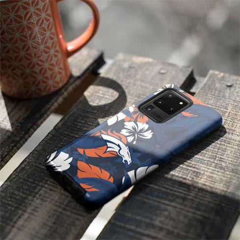 NFL Denver Broncos Tropical Print Galaxy S20 Ultra 5G Pro Case