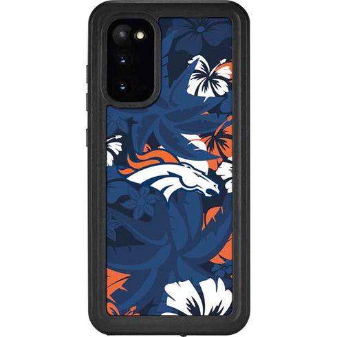 NFL Denver Broncos Tropical Print Galaxy S20 Waterproof Case