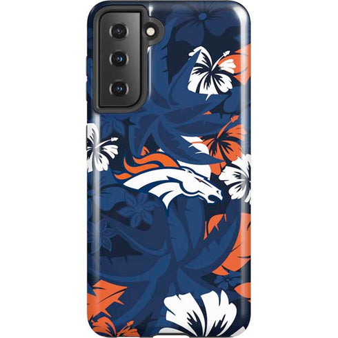 NFL Denver Broncos Tropical Print Galaxy S21 5G Pro Case