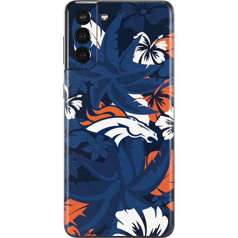 NFL Denver Broncos Tropical Print Galaxy S21 Plus 5G Skin