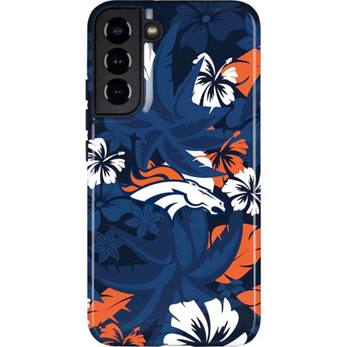 NFL Denver Broncos Tropical Print Galaxy S22 Plus Pro Case