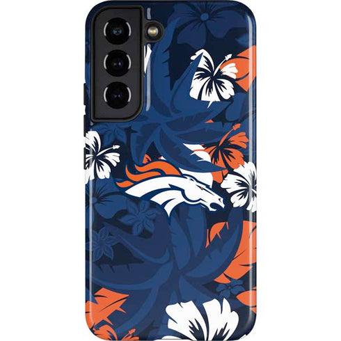 NFL Denver Broncos Tropical Print Galaxy S22 Pro Case