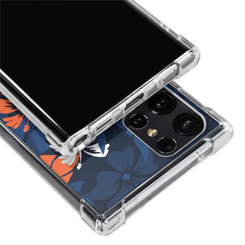 NFL Denver Broncos Tropical Print Galaxy S22 Ultra Clear Case