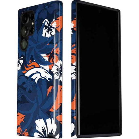NFL Denver Broncos Tropical Print Galaxy S22 Ultra Pro Case