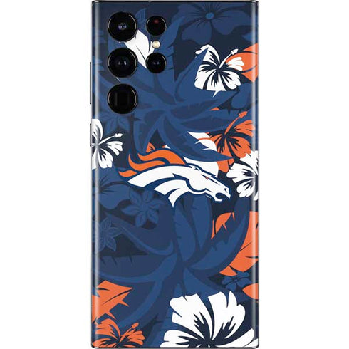 NFL Denver Broncos Tropical Print Galaxy S22 Ultra Skin