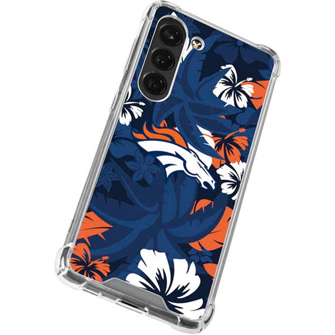 NFL Denver Broncos Tropical Print Galaxy S23 Clear Case