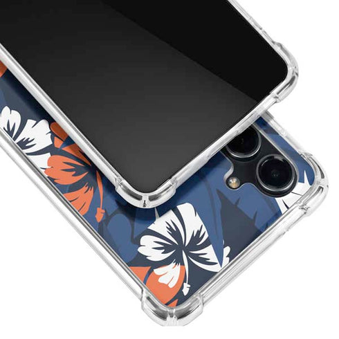 NFL Denver Broncos Tropical Print Galaxy S23 FE Clear Case