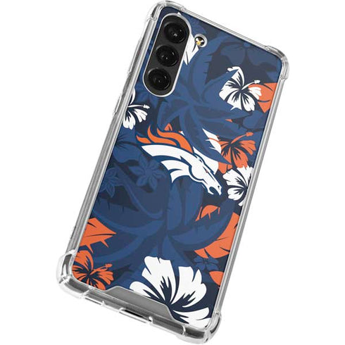 NFL Denver Broncos Tropical Print Galaxy S23 Plus Clear Case