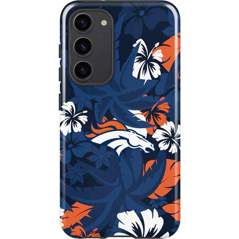 NFL Denver Broncos Tropical Print Galaxy S23 Plus Pro Case