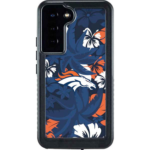 NFL Denver Broncos Tropical Print Galaxy S23 Plus Waterproof Case