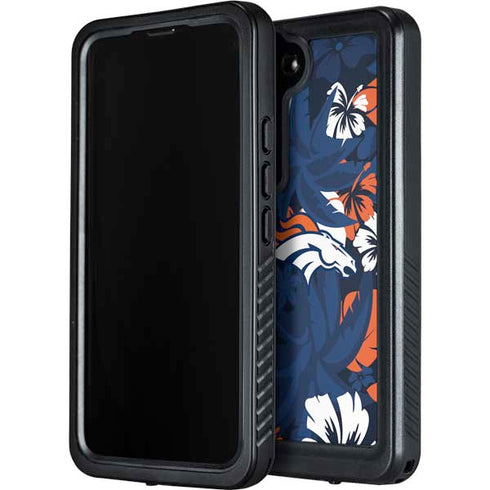 NFL Denver Broncos Tropical Print Galaxy S23 Plus Waterproof Case