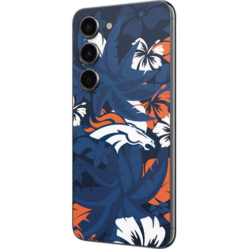 NFL Denver Broncos Tropical Print Galaxy S23 Skin
