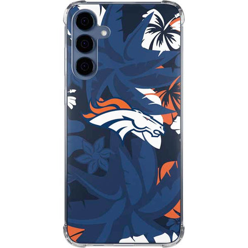 NFL Denver Broncos Tropical Print Galaxy S24 Clear Case