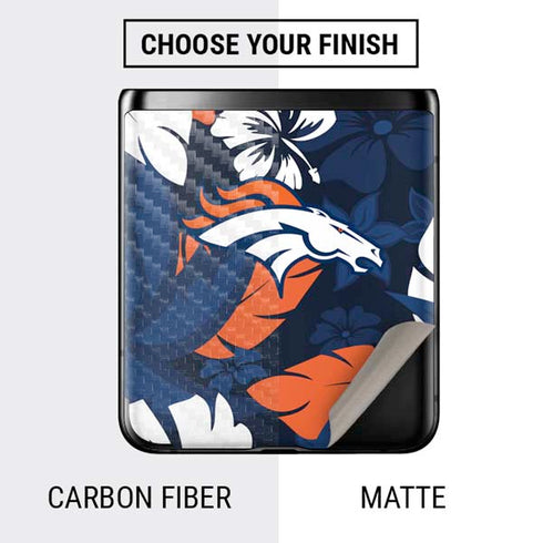 NFL Denver Broncos Tropical Print Galaxy Z Flip Skin
