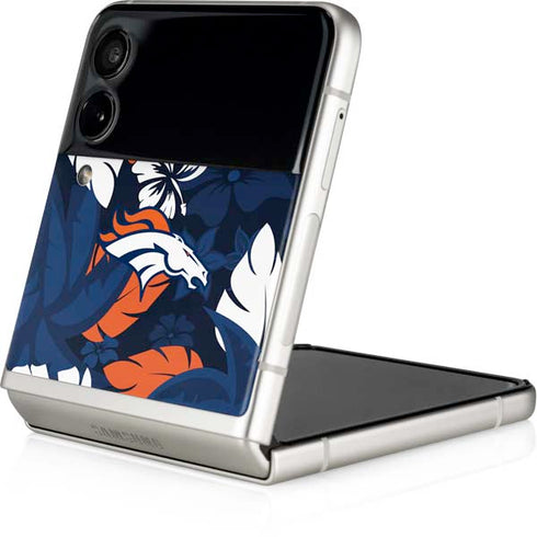 NFL Denver Broncos Tropical Print Galaxy Z Flip3 5G Skin