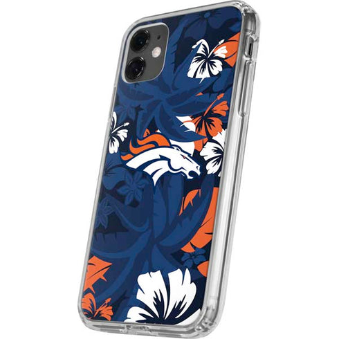 NFL Denver Broncos Tropical Print iPhone 11 Clear Case