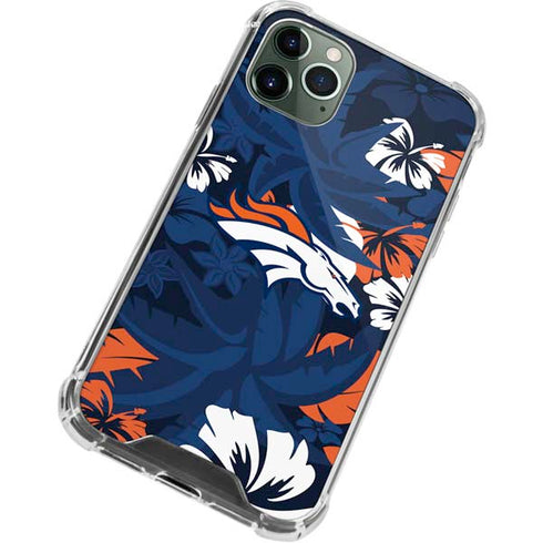 NFL Denver Broncos Tropical Print iPhone 11 Pro Max Clear Case
