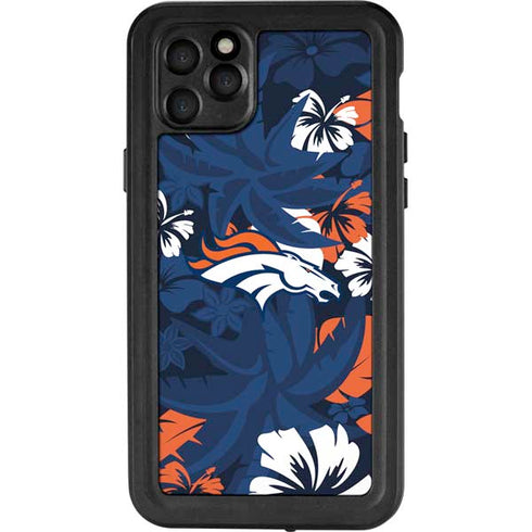 NFL Denver Broncos Tropical Print iPhone 11 Pro Max Waterproof Case