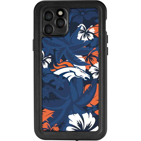 NFL Denver Broncos Tropical Print iPhone 11 Pro Waterproof Case