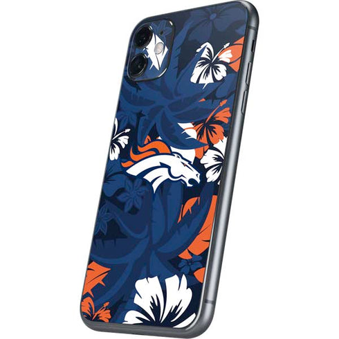 NFL Denver Broncos Tropical Print iPhone 11 Skin
