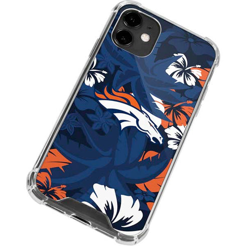 NFL Denver Broncos Tropical Print iPhone 12 Clear Case