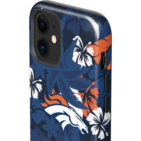 NFL Denver Broncos Tropical Print iPhone 12 Impact Case