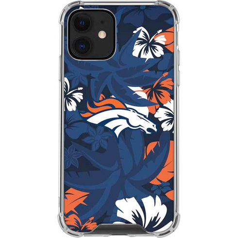 NFL Denver Broncos Tropical Print iPhone 12 Mini Clear Case
