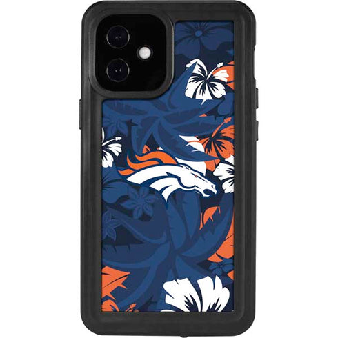 NFL Denver Broncos Tropical Print iPhone 12 Mini Waterproof Case