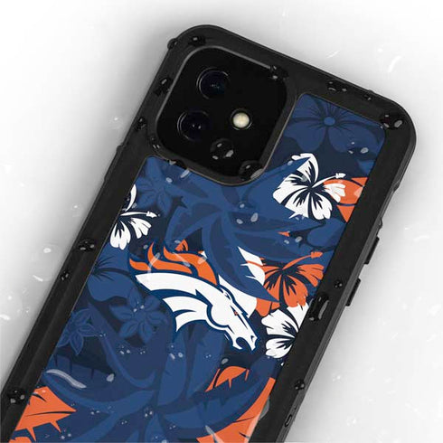 NFL Denver Broncos Tropical Print iPhone 12 Mini Waterproof Case