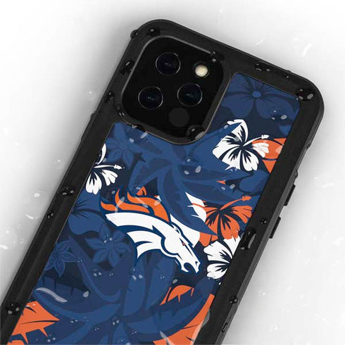 NFL Denver Broncos Tropical Print iPhone 12 Pro Waterproof Case