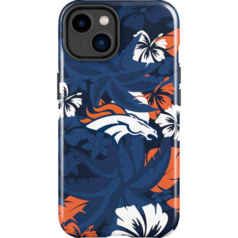 NFL Denver Broncos Tropical Print iPhone 15 Plus Impact Case