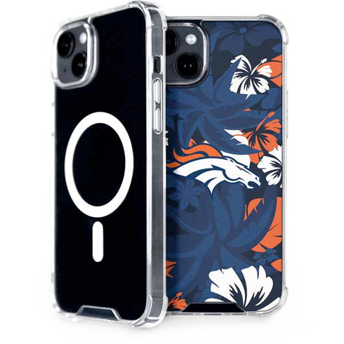 NFL Denver Broncos Tropical Print iPhone 15 MagSafe Case