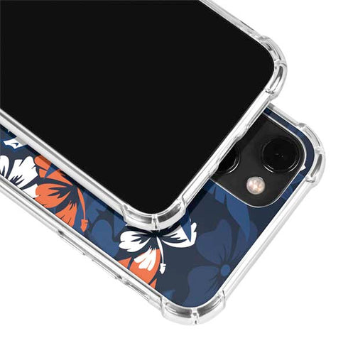 NFL Denver Broncos Tropical Print iPhone 15 Plus Clear Case