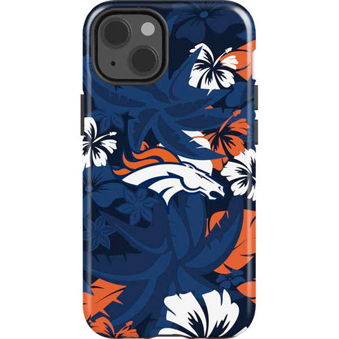 NFL Denver Broncos Tropical Print iPhone 14 Impact Case
