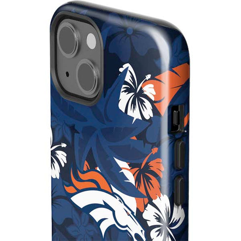 NFL Denver Broncos Tropical Print iPhone 15 Impact Case