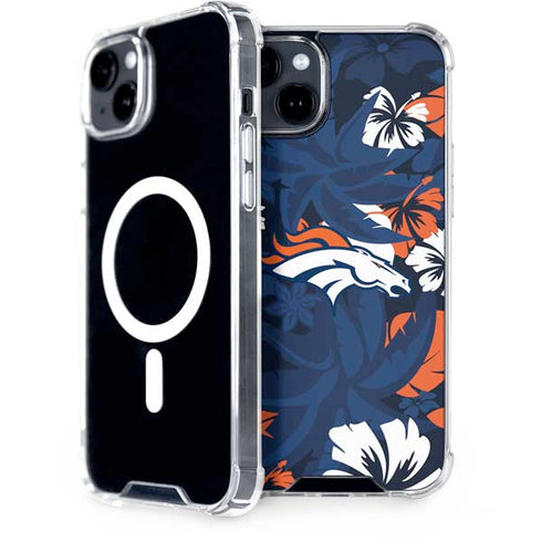 NFL Denver Broncos Tropical Print iPhone 15 Plus MagSafe Case