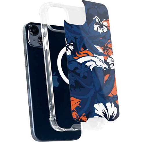 NFL Denver Broncos Tropical Print iPhone 14 Plus MagSafe Case