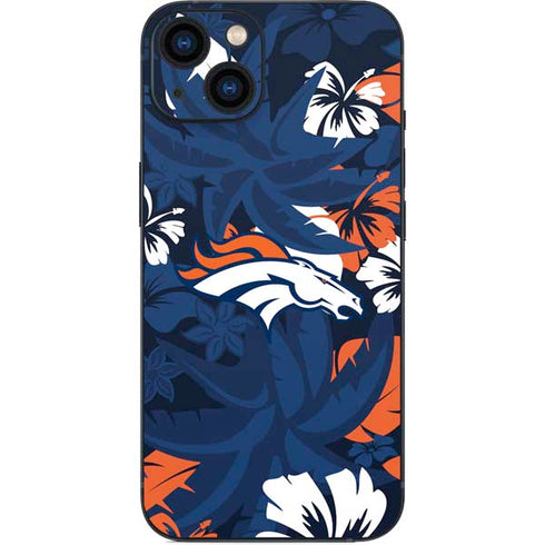 NFL Denver Broncos Tropical Print iPhone 14 Plus Skin