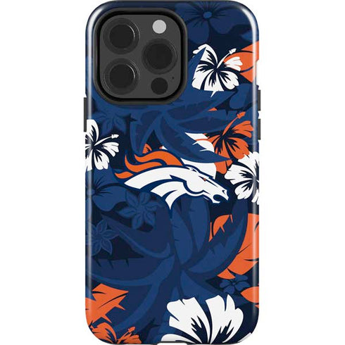 NFL Denver Broncos Tropical Print iPhone 15 Pro Impact Case