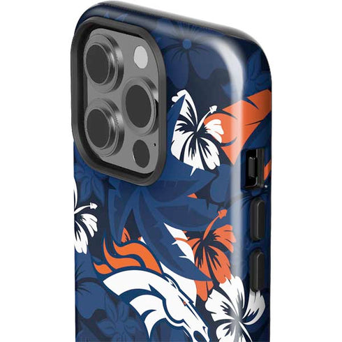 NFL Denver Broncos Tropical Print iPhone 14 Pro Impact Case