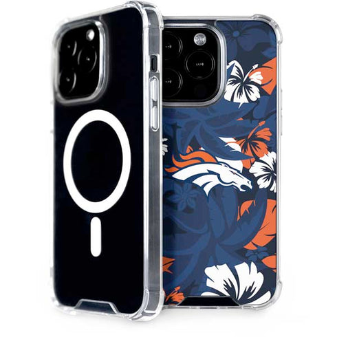NFL Denver Broncos Tropical Print iPhone 15 Pro MagSafe Case