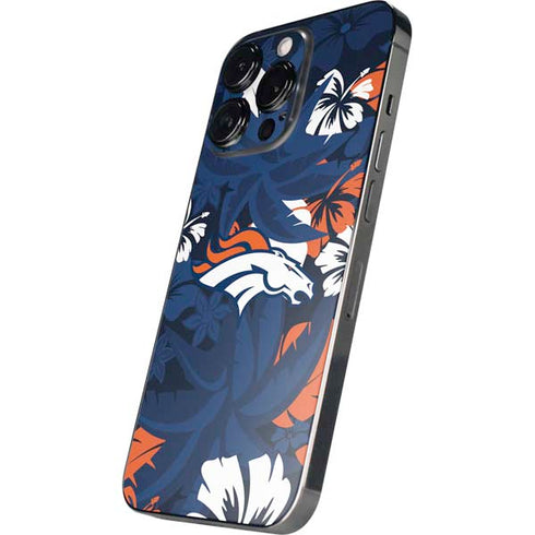 NFL Denver Broncos Tropical Print iPhone 14 Pro Skin