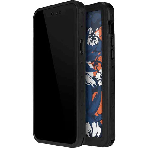 NFL Denver Broncos Tropical Print iPhone 14 Pro Waterproof Case