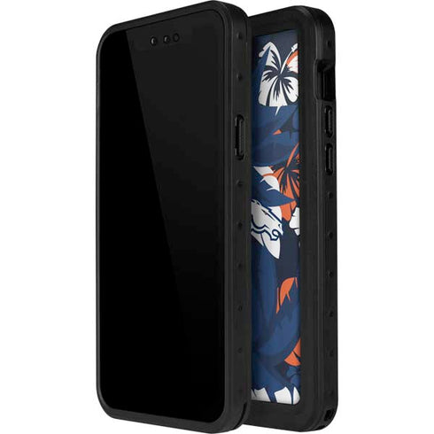 NFL Denver Broncos Tropical Print iPhone 15 Waterproof Case